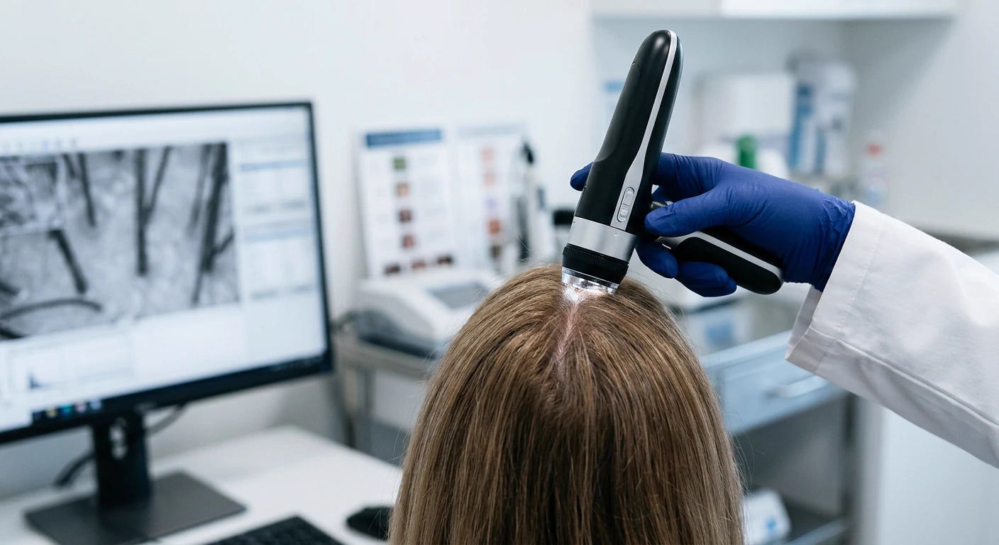 Clinical trichoscopy scan — hair density measurement